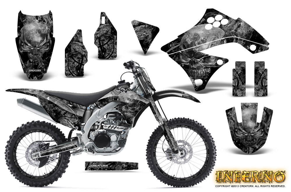 Kawasaki KX450F 09-11 Graphics Kit Inferno Silver NP Rims